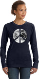 Ladies Peace Sweatshirt Earth Satellite Symbol - Yoga Clothing for You