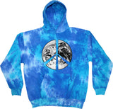 Peace Hoodie Earth Satellite Symbol Tie Dye Hoody - Yoga Clothing for You