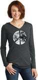 Ladies Peace T-shirt Earth Satellite Symbol Tri Blend Hoodie - Yoga Clothing for You
