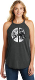 Ladies Peace Tank Top Earth Satellite Symbol Tri Rocker Tanktop - Yoga Clothing for You