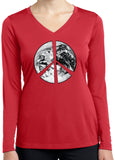 Ladies Peace Tee Earth Satellite Symbol Dry Wicking Long Sleeve - Yoga Clothing for You
