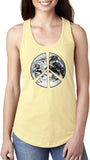Ladies Peace Tank Top Earth Satellite Symbol Ideal Racerback - Yoga Clothing for You
