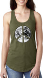 Ladies Peace Tank Top Earth Satellite Symbol Ideal Racerback - Yoga Clothing for You