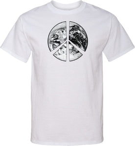 Peace T-shirt Earth Satellite Symbol Tall Tee - Yoga Clothing for You