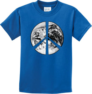 Kids Peace T-shirt Earth Satellite Symbol Youth Tee - Yoga Clothing for You