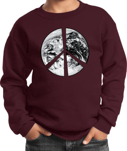 Kids Peace Sweatshirt Earth Satellite Symbol - Yoga Clothing for You