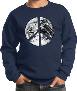 Kids Peace Sweatshirt Earth Satellite Symbol - Yoga Clothing for You