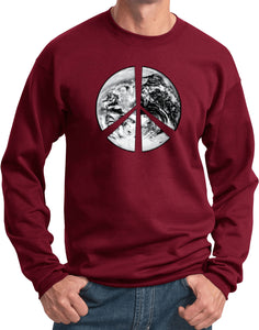 Peace Sweatshirt Earth Satellite Symbol - Yoga Clothing for You
