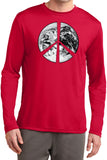 Peace T-shirt Earth Satellite Symbol Dry Wicking Long Sleeve - Yoga Clothing for You