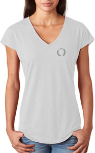 Enso Pocket Print Triblend V-neck Yoga Tee Shirt - Yoga Clothing for You