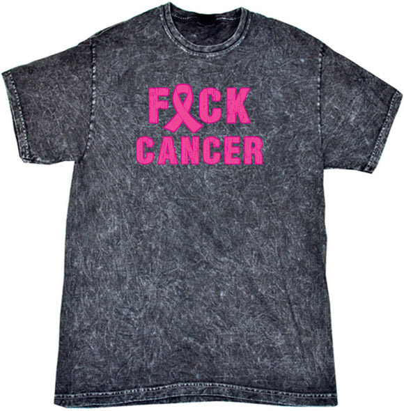 Breast Cancer T-shirt Fxck Cancer Mineral Washed Tie Dye Tee - Yoga Clothing for You