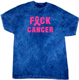 Breast Cancer T-shirt Fxck Cancer Mineral Washed Tie Dye Tee - Yoga Clothing for You