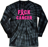 Breast Cancer T-shirt Fxck Cancer Tie Dye Long Sleeve - Yoga Clothing for You