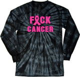 Breast Cancer T-shirt Fxck Cancer Tie Dye Long Sleeve - Yoga Clothing for You