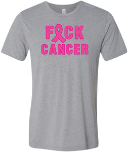 Breast Cancer T-shirt Fxck Cancer Tri Blend Tee - Yoga Clothing for You
