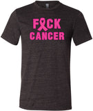 Breast Cancer T-shirt Fxck Cancer Tri Blend Tee - Yoga Clothing for You