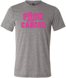 Breast Cancer T-shirt Fxck Cancer Tri Blend Tee - Yoga Clothing for You