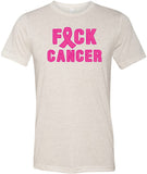 Breast Cancer T-shirt Fxck Cancer Tri Blend Tee - Yoga Clothing for You