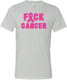 Breast Cancer T-shirt Fxck Cancer Tri Blend Tee - Yoga Clothing for You