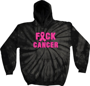 Breast Cancer Hoodie Fxck Cancer Tie Dye Hoody - Yoga Clothing for You