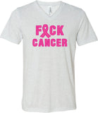 Breast Cancer T-shirt Fxck Cancer Tri Blend V-Neck - Yoga Clothing for You