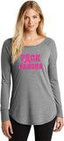 Ladies Breast Cancer T-shirt Fxck Cancer Tri Blend Long Sleeve - Yoga Clothing for You