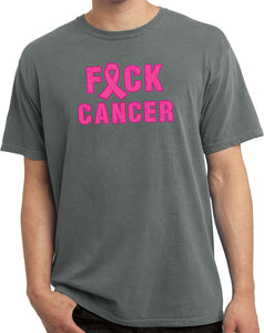 Breast Cancer T-shirt Fxck Cancer Pigment Dyed Tee - Yoga Clothing for You