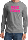 Breast Cancer T-shirt Fxck Cancer Long Sleeve - Yoga Clothing for You