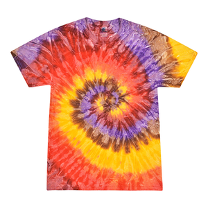 Tie Dye Multi Color Spiral Classic Fit Crewneck Short Sleeve T-shirt for Kids, Festival - Yoga Clothing for You