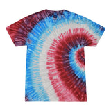 Tie Dye Multi Color Swirl Classic Fit Crewneck Short Sleeve T-shirt for Mens Women Adult T-shirt, Fire Cracker - Yoga Clothing for You