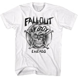 Fall Out Boy Chicago Skull Sketch Adult White Tee Shirt - Yoga Clothing for You