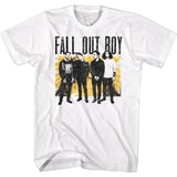 Fall Out Boy Vintage Group Potrait Adult White Tee Shirt - Yoga Clothing for You