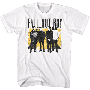 Fall Out Boy Vintage Group Potrait Adult White Tall Tee Shirt - Yoga Clothing for You
