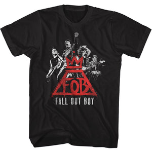 Fall Out Boy Band Logo Adult Black Tall Tee Shirt - Yoga Clothing for You