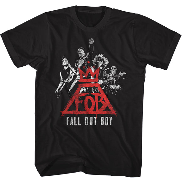 Fall Out Boy Band Logo Adult Black Tee Shirt - Yoga Clothing for You