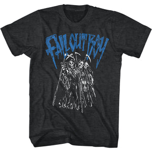 Fall Out Boy Grim Reaper Adult Black Heather Tall Tee Shirt - Yoga Clothing for You