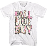 Fall Out Boy Neapolitan Melting Logo Adult White Tee Shirt - Yoga Clothing for You