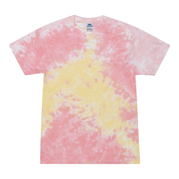 Tie Dye Multi Color Blotched Classic Fit Crewneck Short Sleeve T-shirt for Mens Women Adult T-shirt, Funnel Cake - Yoga Clothing for You