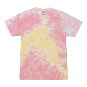 Tie Dye Multi Color Blotched Classic Fit Crewneck Short Sleeve T-shirt for Kids, Funnel Cake - Yoga Clothing for You
