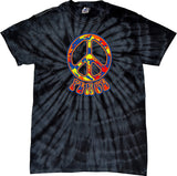 Peace T-shirt Funky 70's Peace Sign Spider Tie Dye Tee - Yoga Clothing for You