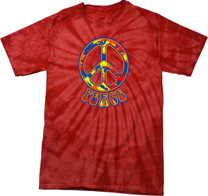 Peace T-shirt Funky 70's Peace Sign Spider Tie Dye Tee - Yoga Clothing for You