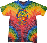 Funky Peace Sign Tie Dye T-shirt - Yoga Clothing for You
