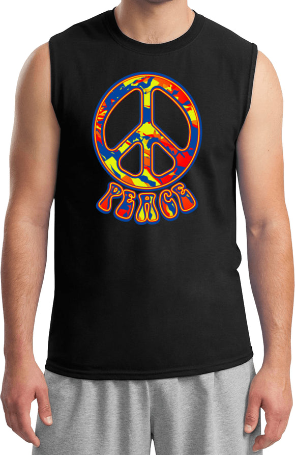 Funky Peace Sign Muscle Shirt - Yoga Clothing for You