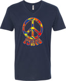 Peace T-shirt Funky 70's Peace V-Neck - Yoga Clothing for You