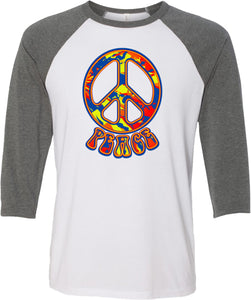 Funky Peace Sign Raglan Shirt - Yoga Clothing for You