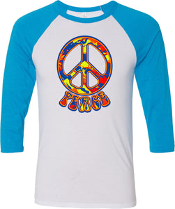 Funky Peace Sign Raglan Shirt - Yoga Clothing for You