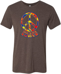 Peace T-shirt Funky 70's Peace Tri Blend Tee - Yoga Clothing for You