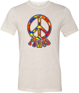 Peace T-shirt Funky 70's Peace Tri Blend Tee - Yoga Clothing for You