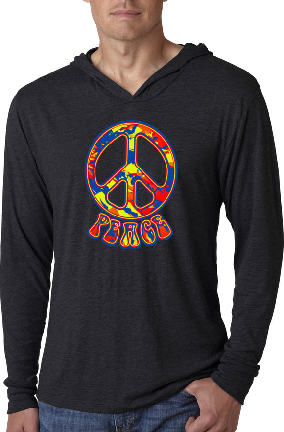 Funky Peace Sign Lightweight Hoodie - Yoga Clothing for You