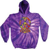 Peace Hoodie Funky 70's Peace Sign Tie Dye Hoody - Yoga Clothing for You